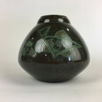 Japanese Copper Flower Vase Vtg Cast Metal Kabin Ikebana Green PX616