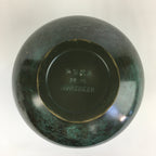 Japanese Copper Flower Vase Vtg Cast Metal Kabin Ikebana Green PX616