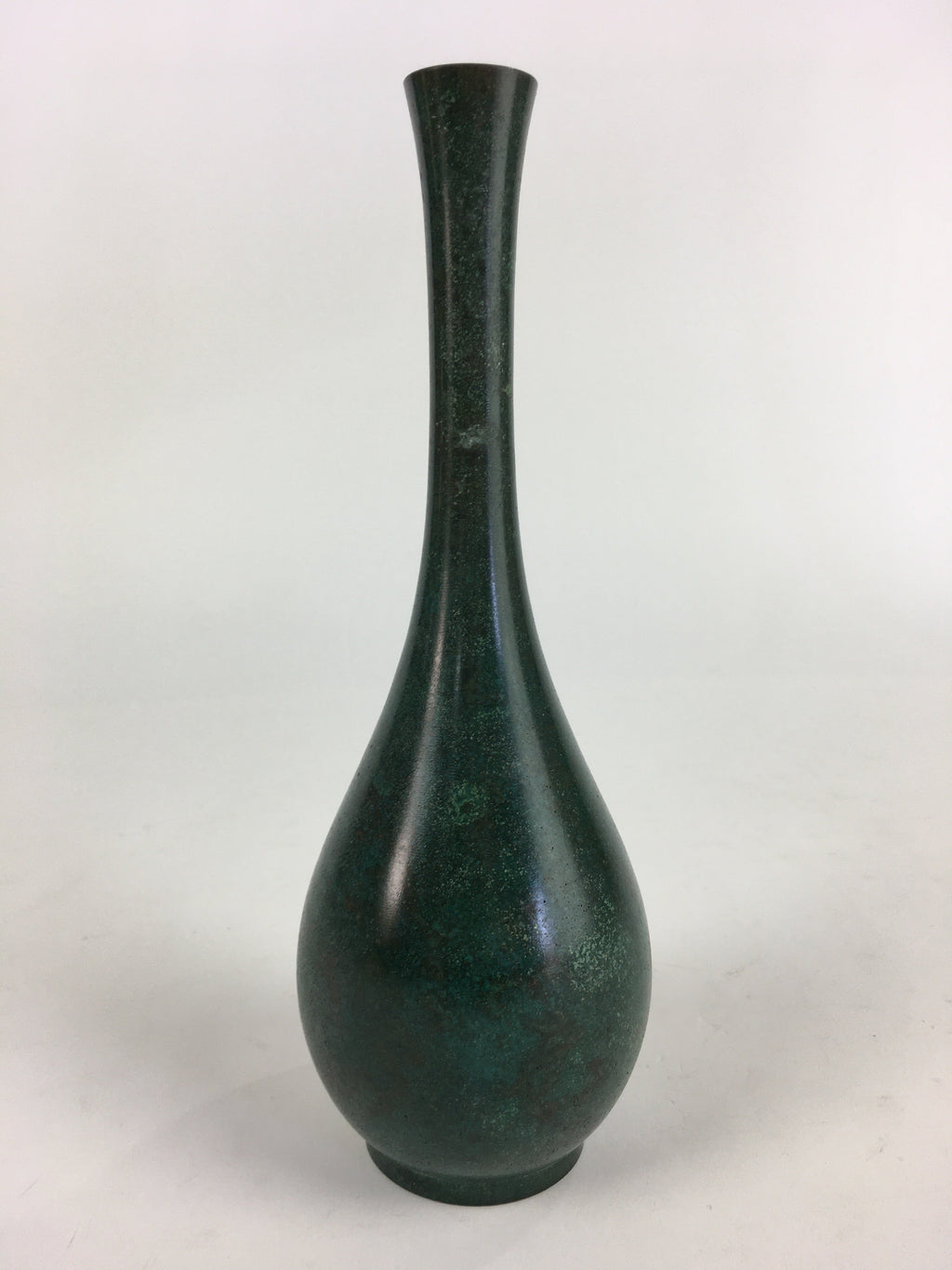 Japanese Copper Flower Vase Vtg Cast Metal Kabin Ikebana Green PX619