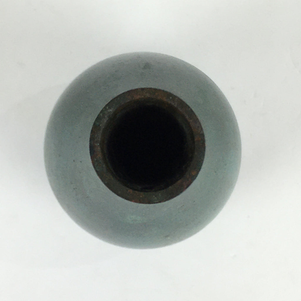 Japanese Copper Flower Vase Vtg Cast Metal Kabin Ikebana Green PX619