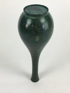 Japanese Copper Flower Vase Vtg Cast Metal Kabin Ikebana Green PX619