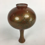 Japanese Copper Flower Vase Vtg Metal Kabin Ikebana Arrangement Orange FV938