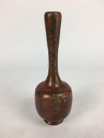 Japanese Copper Flower Vase Vtg Metal Kabin Ikebana Arrangement Red FV956