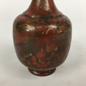 Japanese Copper Flower Vase Vtg Metal Kabin Ikebana Arrangement Red FV956