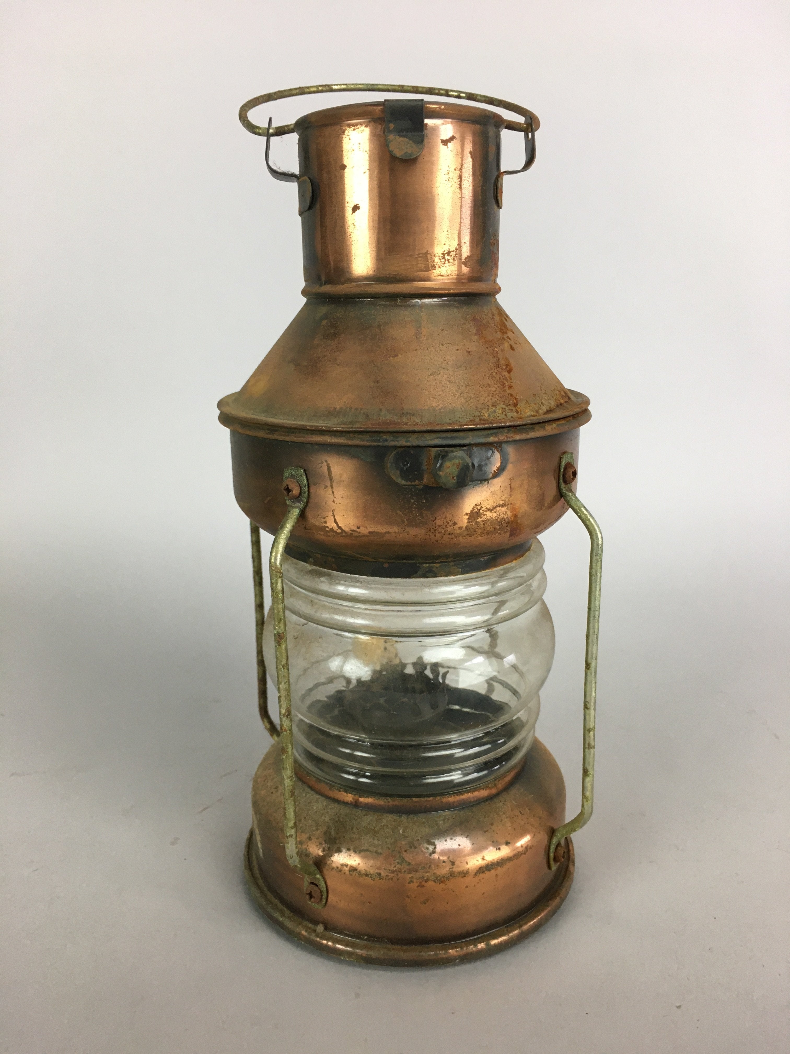Japanese Copper Oil Lantern Vtg Hanging Oil Lamp Outdoor Ornament JK193