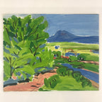 Japanese Countryside Garden Path Oil Painting Landscape Original Unsigned FL171