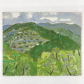 Japanese Countryside Mountain Oil Painting Landscape Original Unsigned FL164