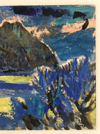 Japanese Countryside Mountain Oil Painting Landscape Original Unsigned FL166