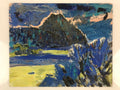 Japanese Countryside Mountain Oil Painting Landscape Original Unsigned FL166