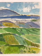 Japanese Countryside Mountain Oil Painting Landscape Original Unsigned FL175