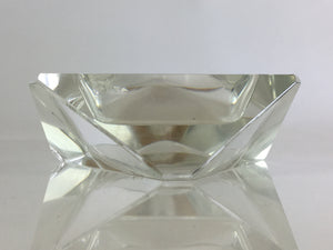 Japanese Crystal Glass Ashtray Display Vtg Triangle Ornament Haizara JK391