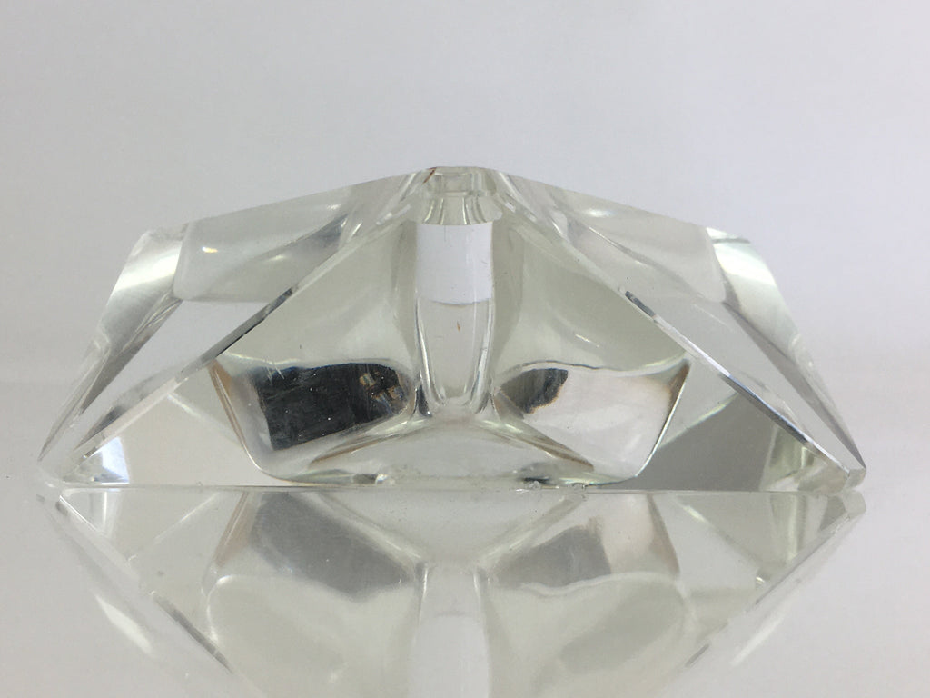 Japanese Crystal Glass Ashtray Display Vtg Triangle Ornament Haizara JK391