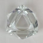 Japanese Crystal Glass Ashtray Display Vtg Triangle Ornament Haizara JK391