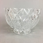 Japanese Cut Glass Bowl Vtg Crystal Brilliant Leaf Diamond PP328