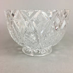 Japanese Cut Glass Bowl Vtg Crystal Brilliant Leaf Diamond PP328