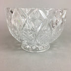 Japanese Cut Glass Bowl Vtg Crystal Brilliant Leaf Diamond PP328