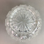 Japanese Cut Glass Bowl Vtg Crystal Brilliant Leaf Diamond PP328