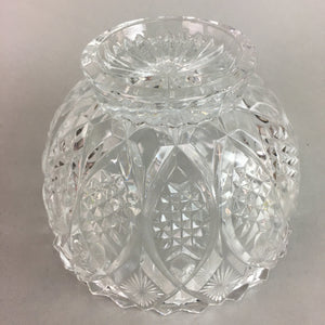 Japanese Cut Glass Bowl Vtg Crystal Brilliant Leaf Diamond PP328