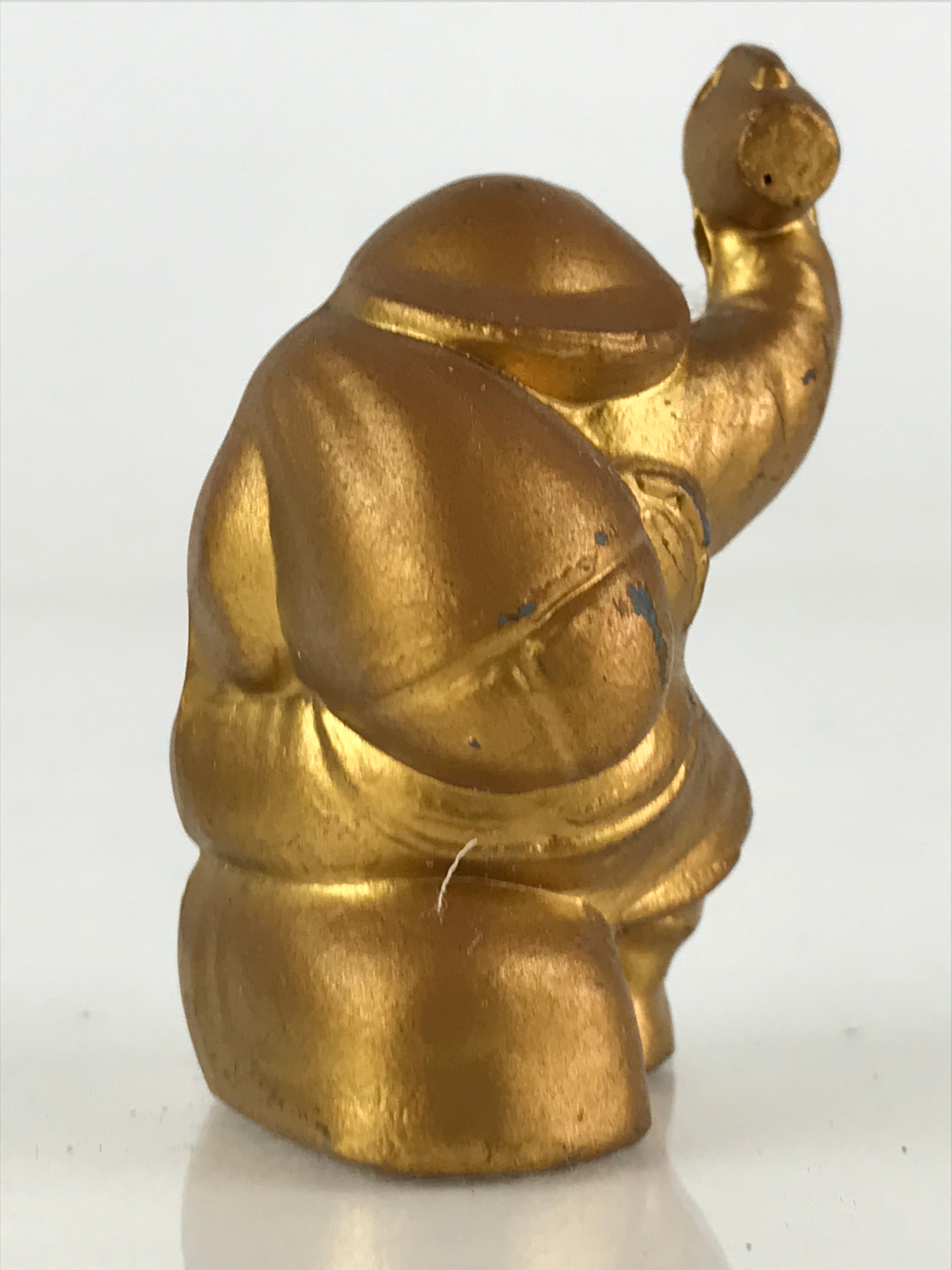 Japanese Daikokuten Figurine 7 Lucky Gods Wealth Vtg Gold Metal Statue JK424