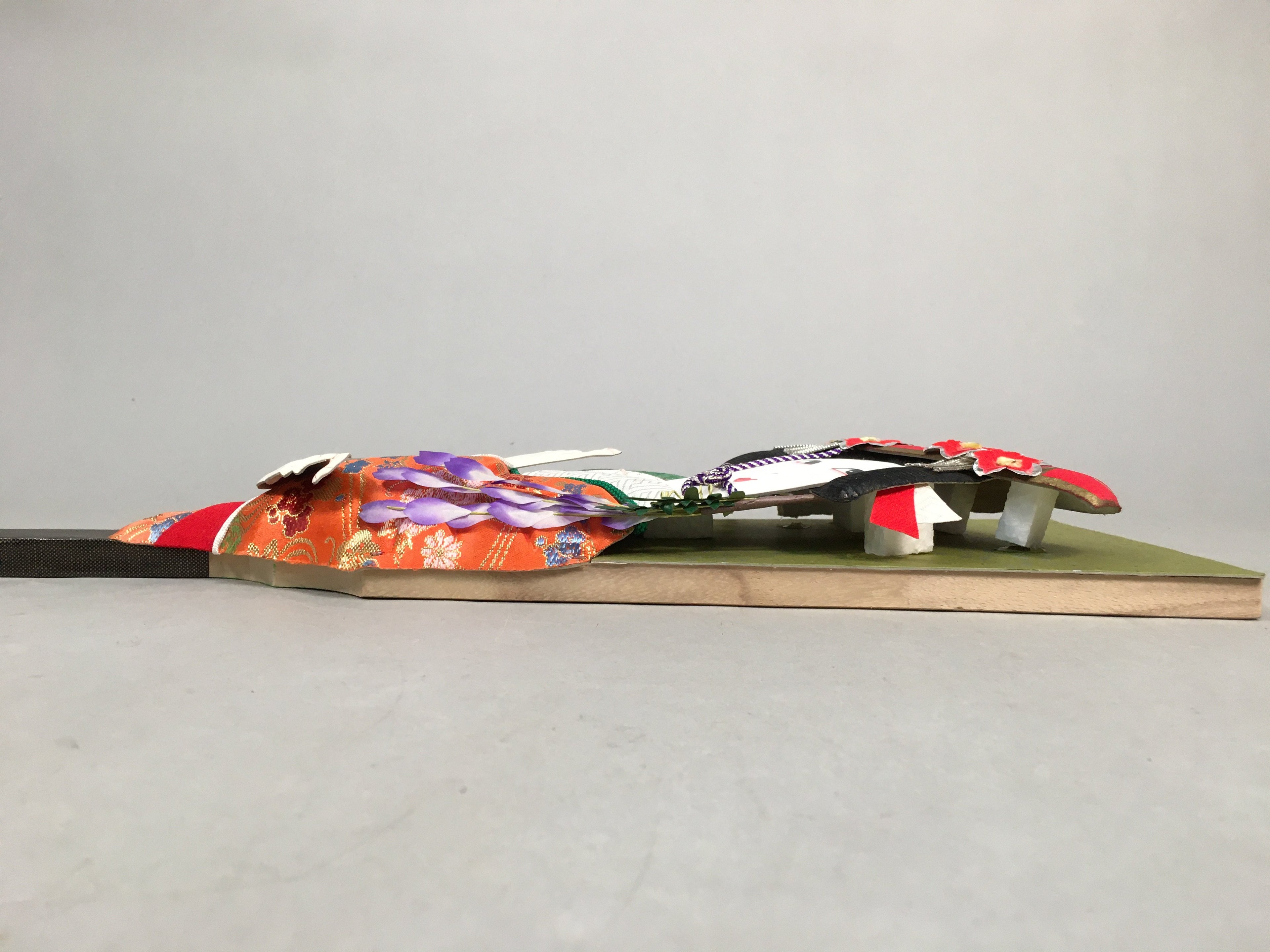 Japanese Decorative Wooden Paddle Kimono Woman Vtg Geisha Hagoita J968