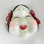 Japanese Display Ceramic Otafuku Mask Vtg Face Miniature Ornament JK285