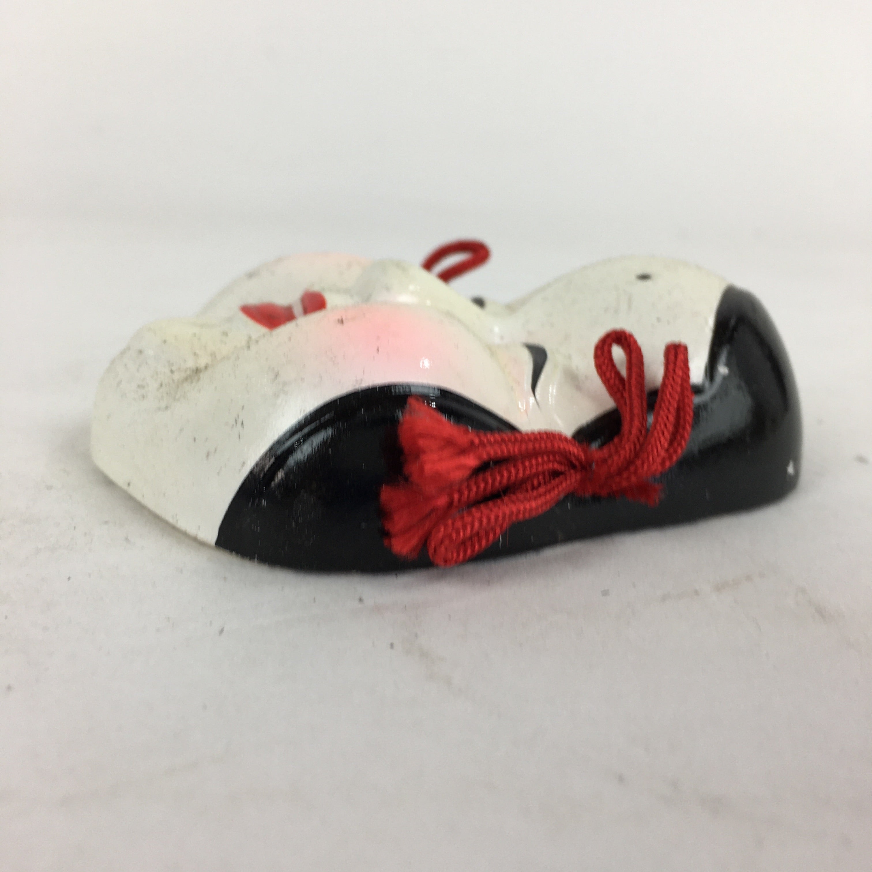 Japanese Display Ceramic Otafuku Mask Vtg Face Miniature Ornament JK285