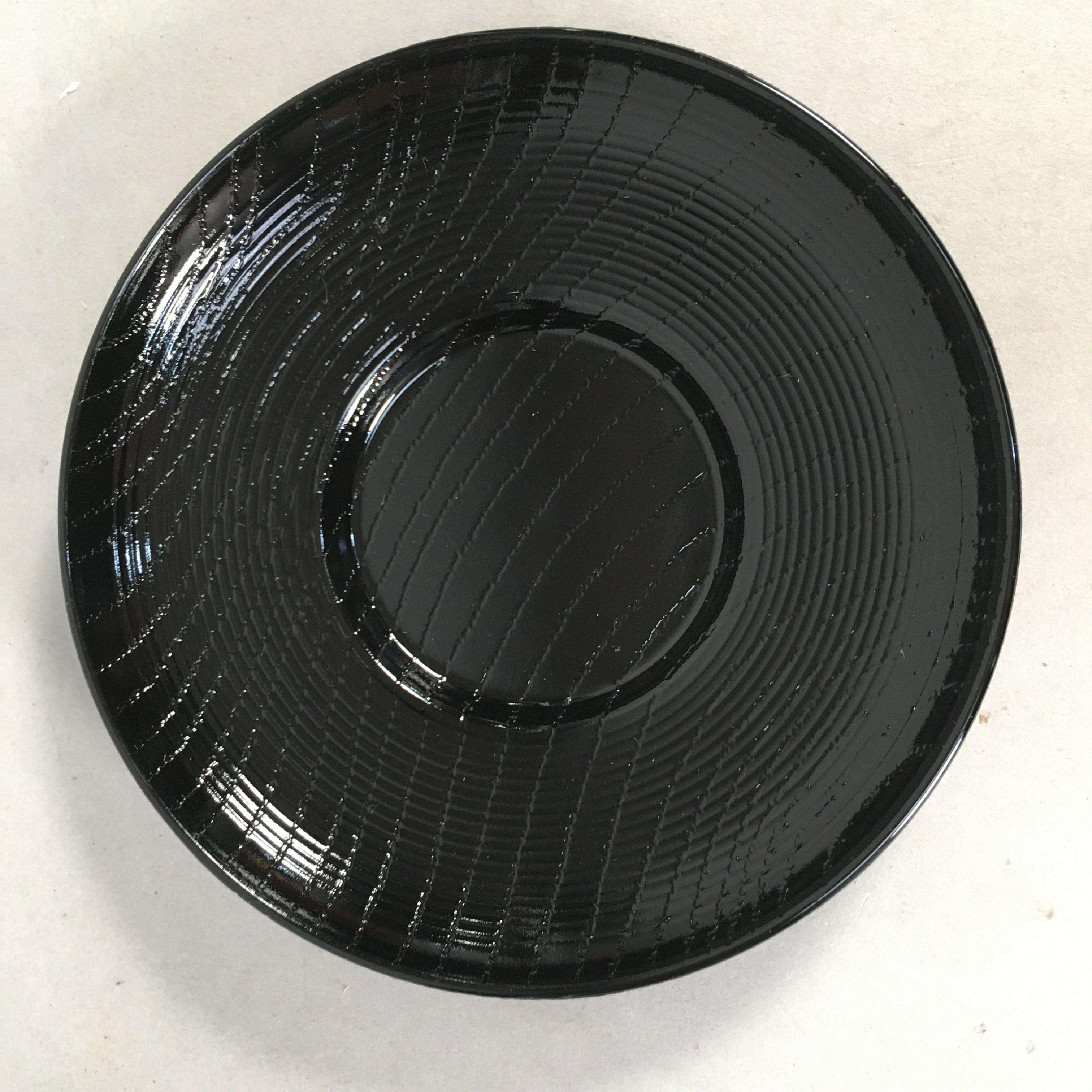Japanese Drink Saucer Lacquerware Replica Vtg Chataku Coaster Round Black QT99