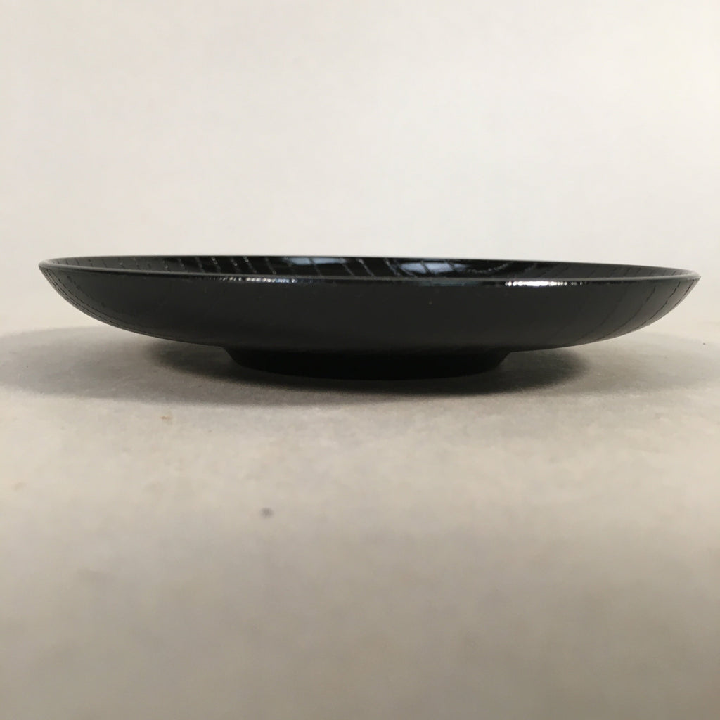 Japanese Drink Saucer Lacquerware Replica Vtg Chataku Coaster Round Black QT99