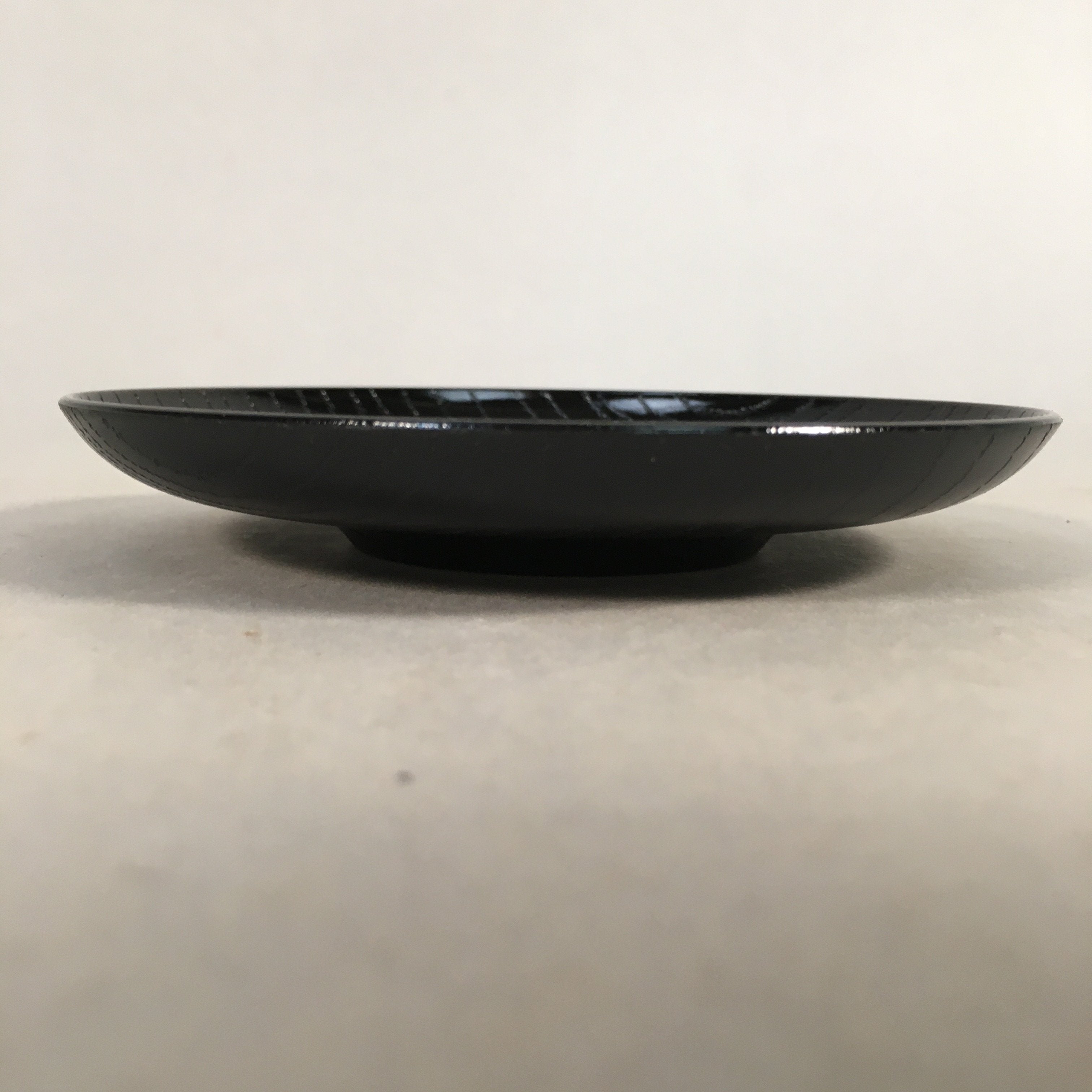 Japanese Drink Saucer Lacquerware Replica Vtg Chataku Coaster Round Black QT99