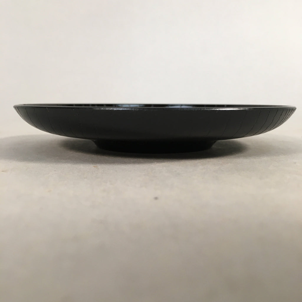 Japanese Drink Saucer Lacquerware Replica Vtg Chataku Coaster Round Black QT99