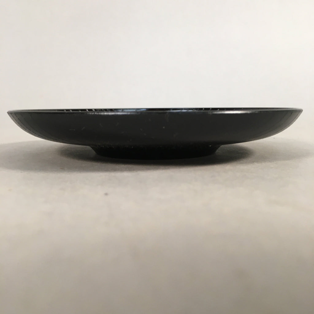 Japanese Drink Saucer Lacquerware Replica Vtg Chataku Coaster Round Black QT99