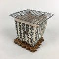 Japanese Earthen Charcoal Brazier Shichirin Vtg BBQ Grill Net Brazier Mat JK347