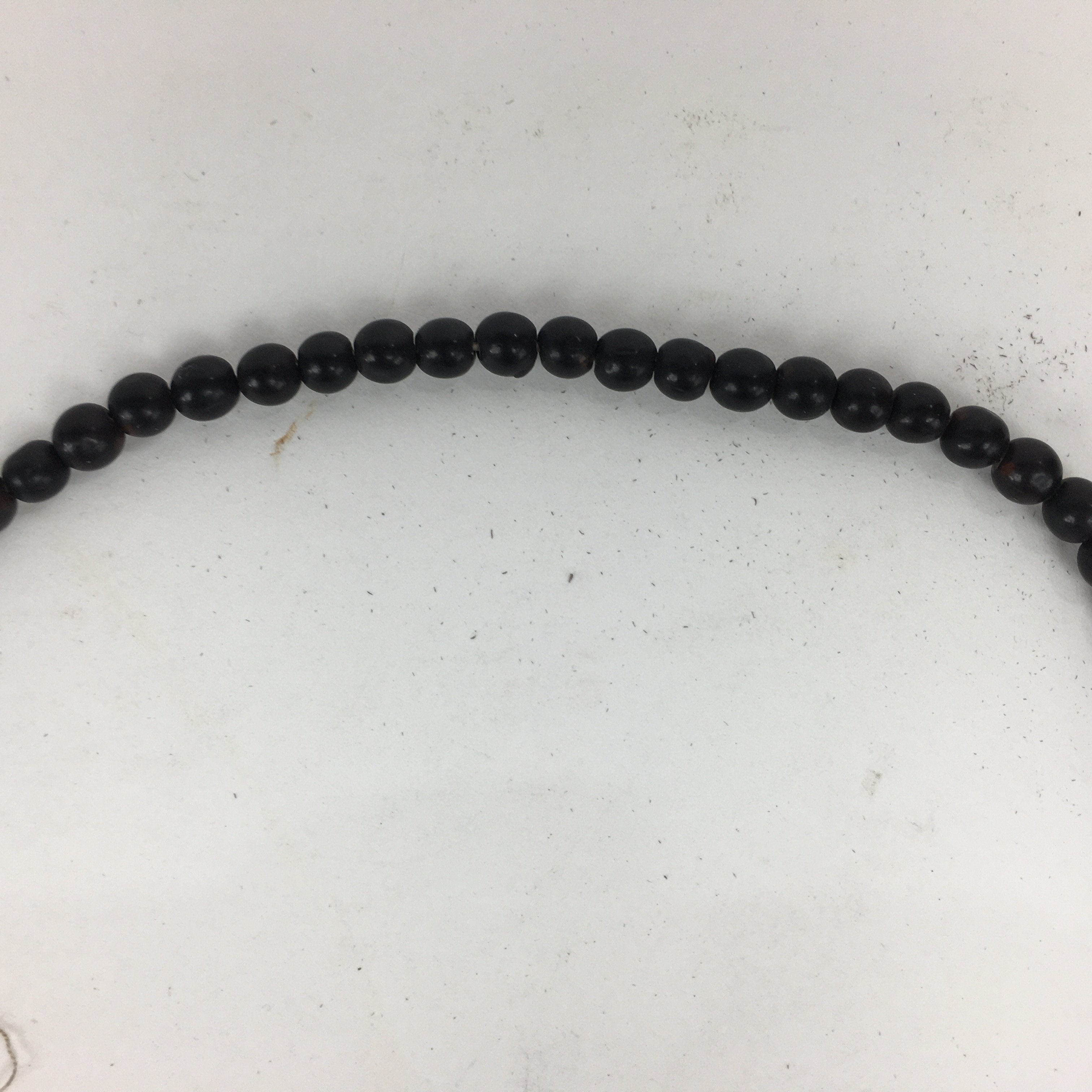 Japanese Ebony Buddhist Prayer Beads Vtg Black Wood Juzu Rosary Bracelet JZ67