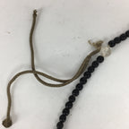 Japanese Ebony Buddhist Prayer Beads Vtg Black Wood Juzu Rosary Bracelet JZ67