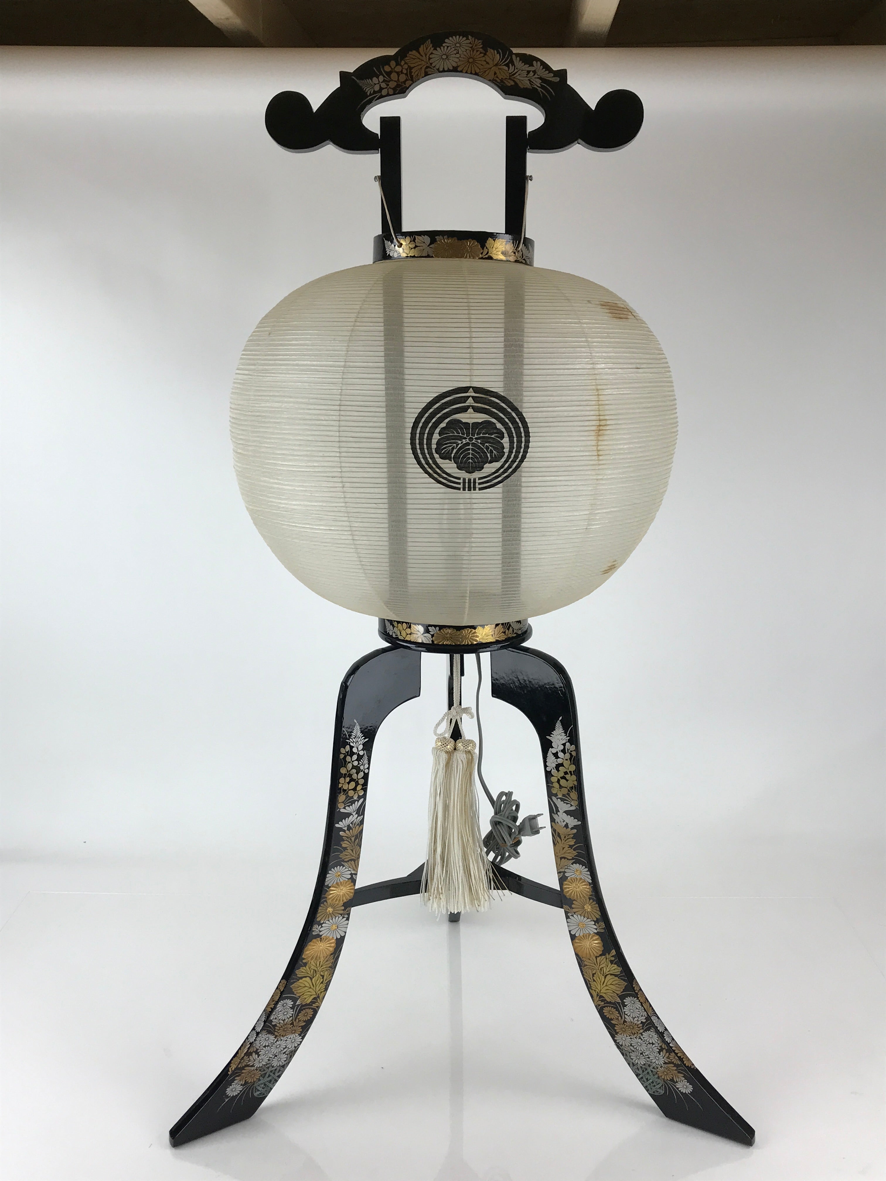 Japanese Electric Ouchi Lantern Vtg 3 Legs Standing Chochin Obon Festival LT54