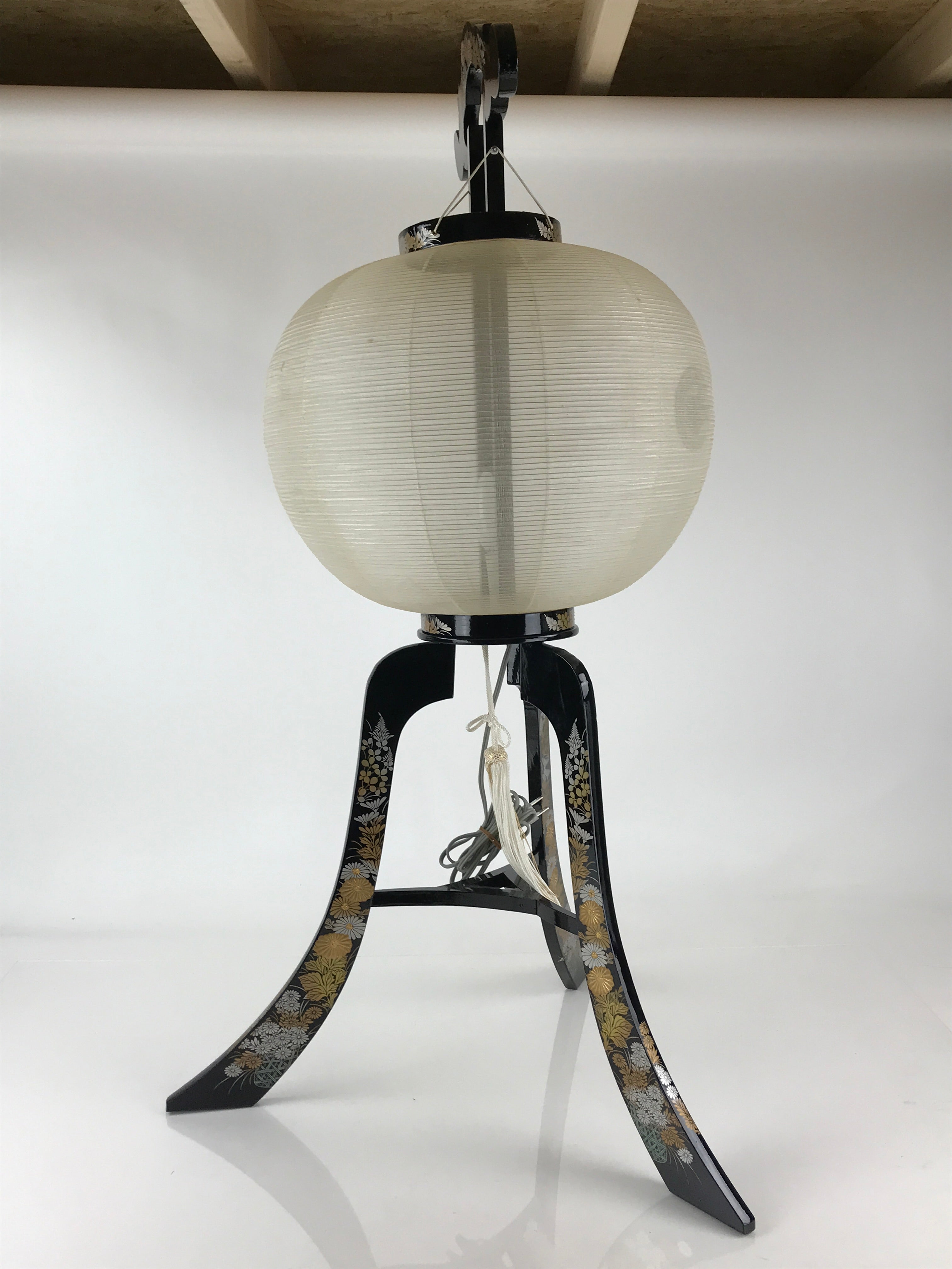 Japanese Electric Ouchi Lantern Vtg 3 Legs Standing Chochin Obon Festival LT54
