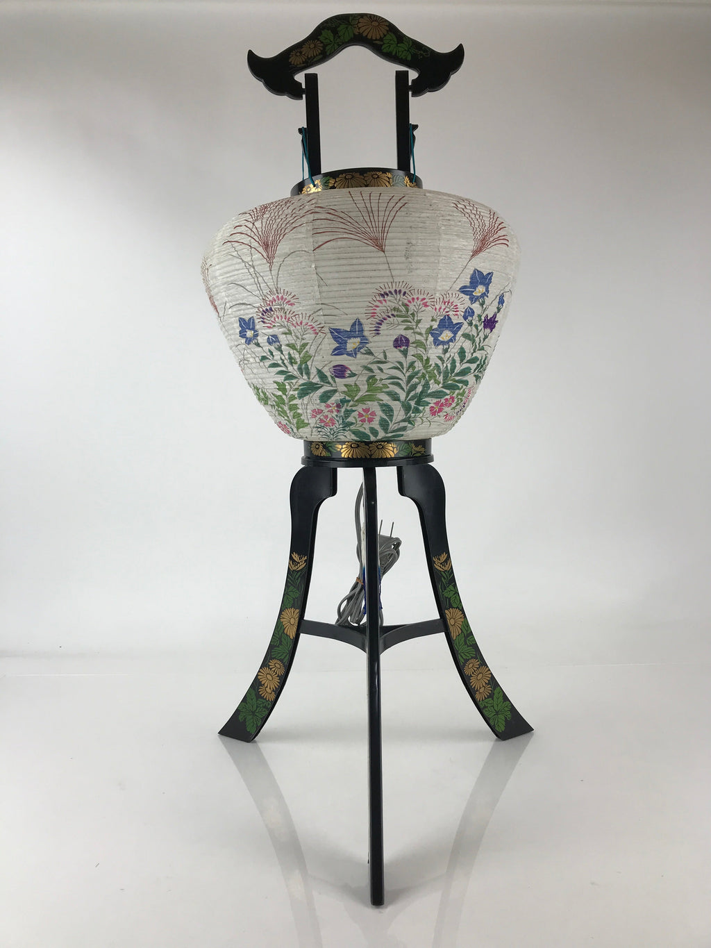 Japanese Electric Ouchi Lantern Vtg 3 Legs Standing Chochin Obon Festival LT55