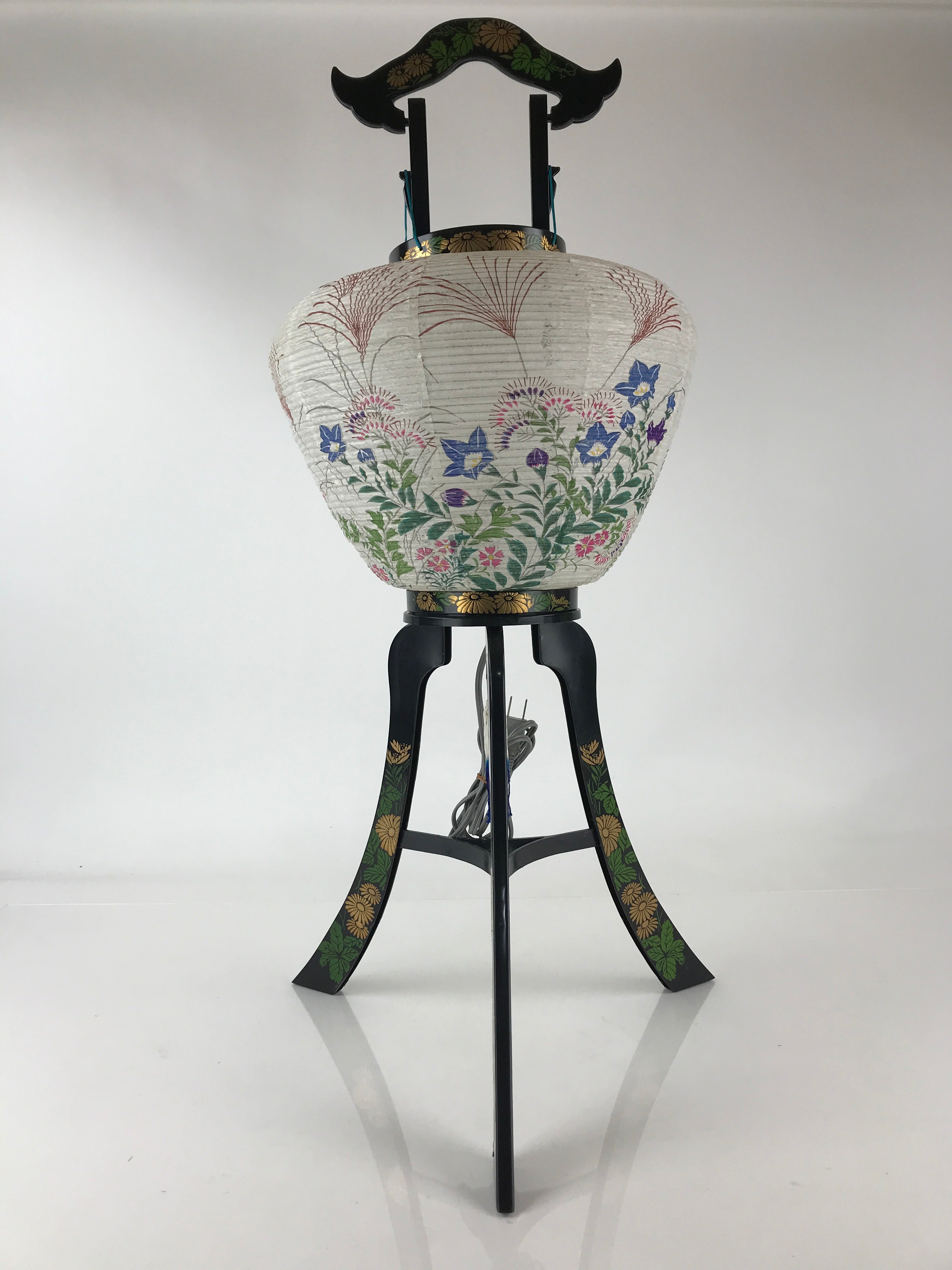 Japanese Electric Ouchi Lantern Vtg 3 Legs Standing Chochin Obon Festival LT55