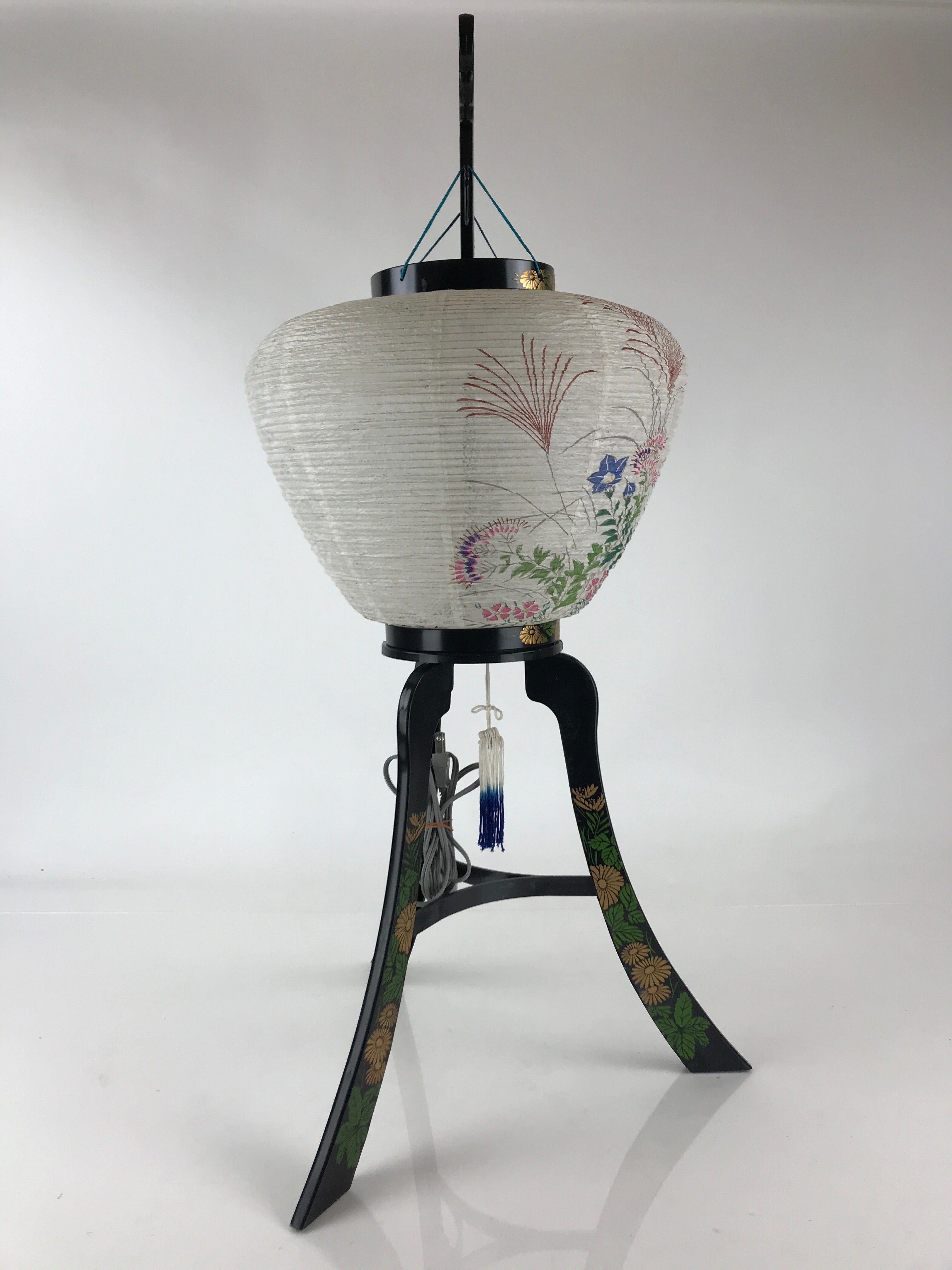 Japanese Electric Ouchi Lantern Vtg 3 Legs Standing Chochin Obon Festival LT55