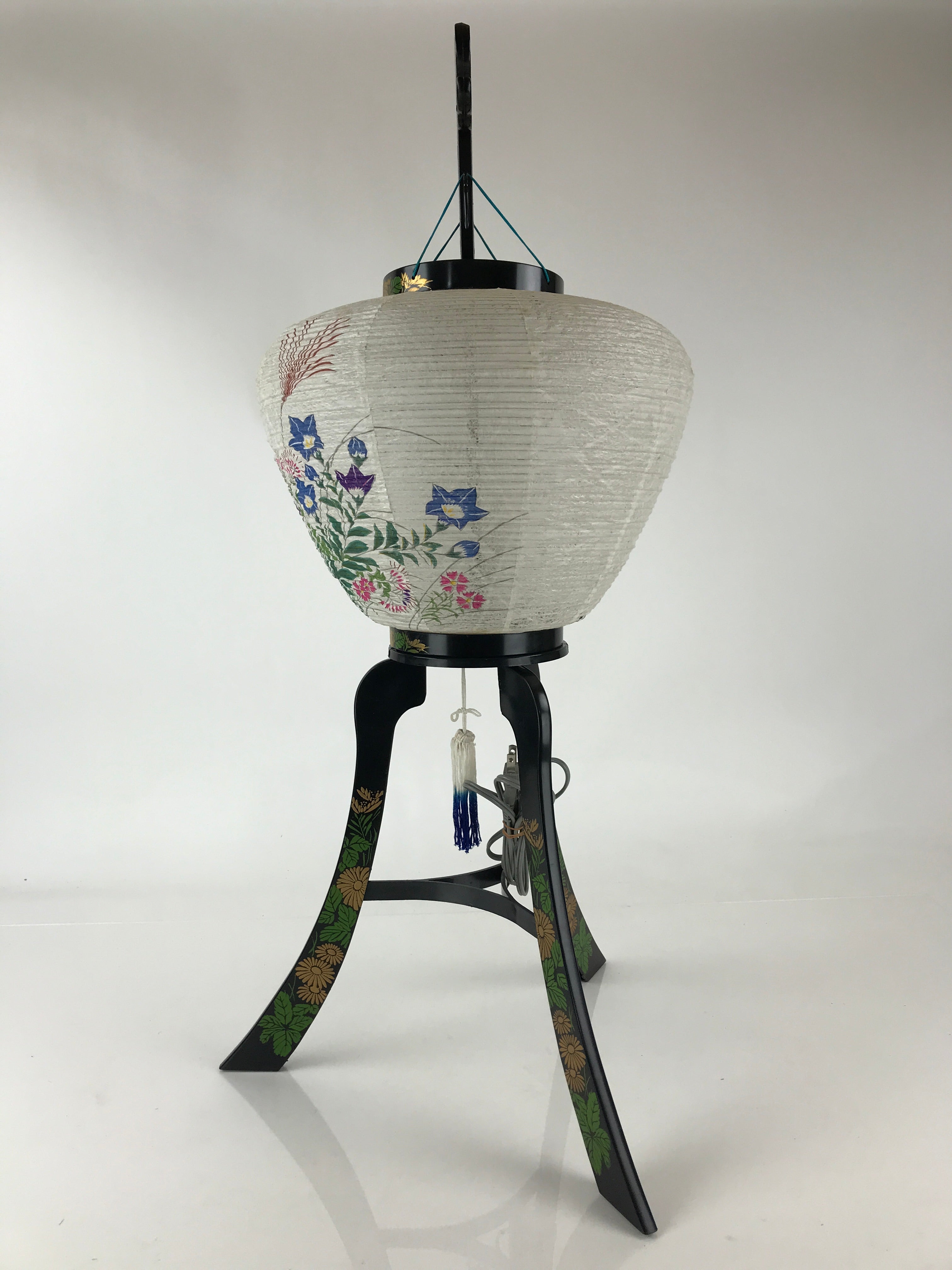 Japanese Electric Ouchi Lantern Vtg 3 Legs Standing Chochin Obon Festival LT55