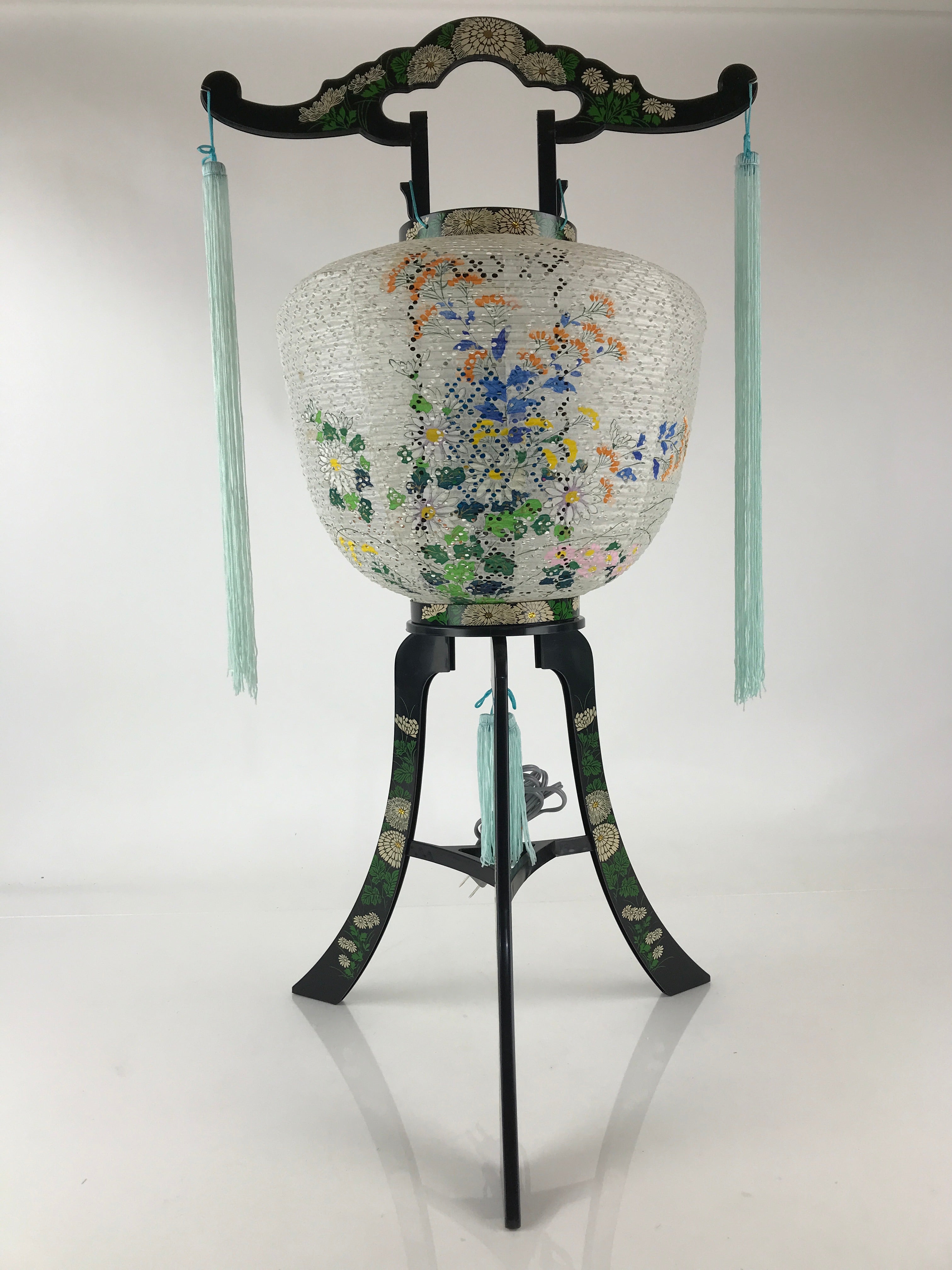 Japanese Electric Ouchi Lantern Vtg 3 Legs Standing Chochin Obon Festival LT57