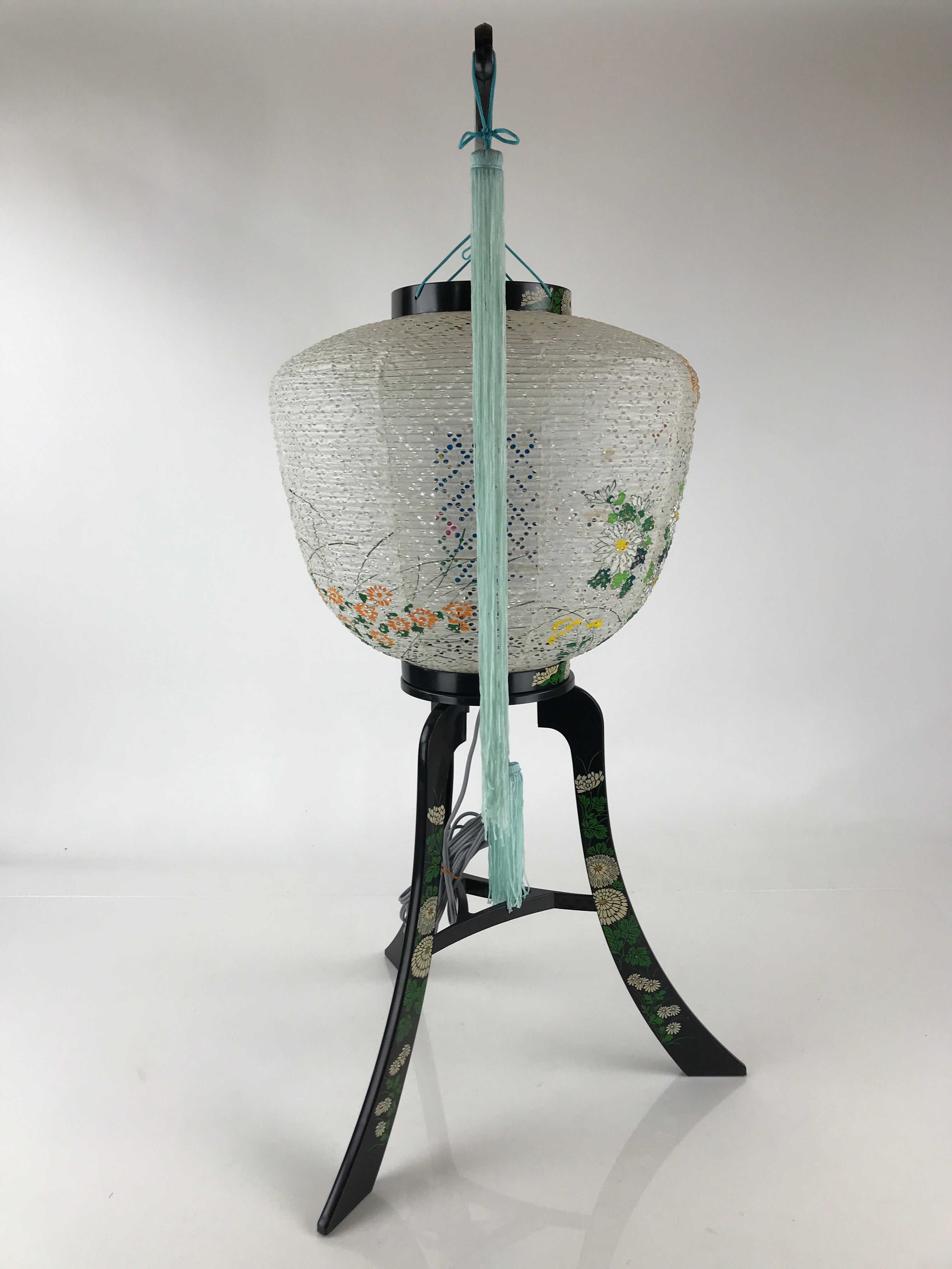 Japanese Electric Ouchi Lantern Vtg 3 Legs Standing Chochin Obon Festival LT57