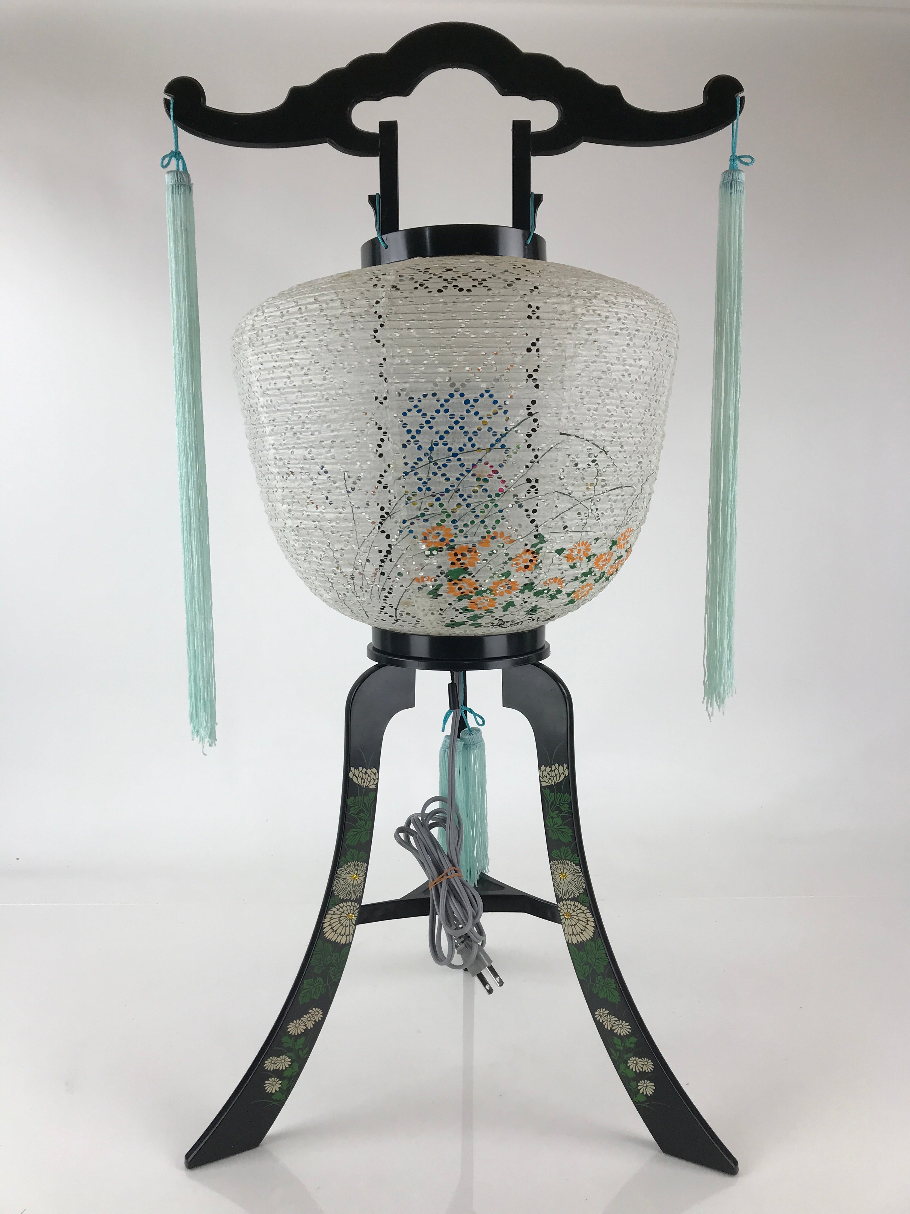 Japanese Electric Ouchi Lantern Vtg 3 Legs Standing Chochin Obon Festival LT57