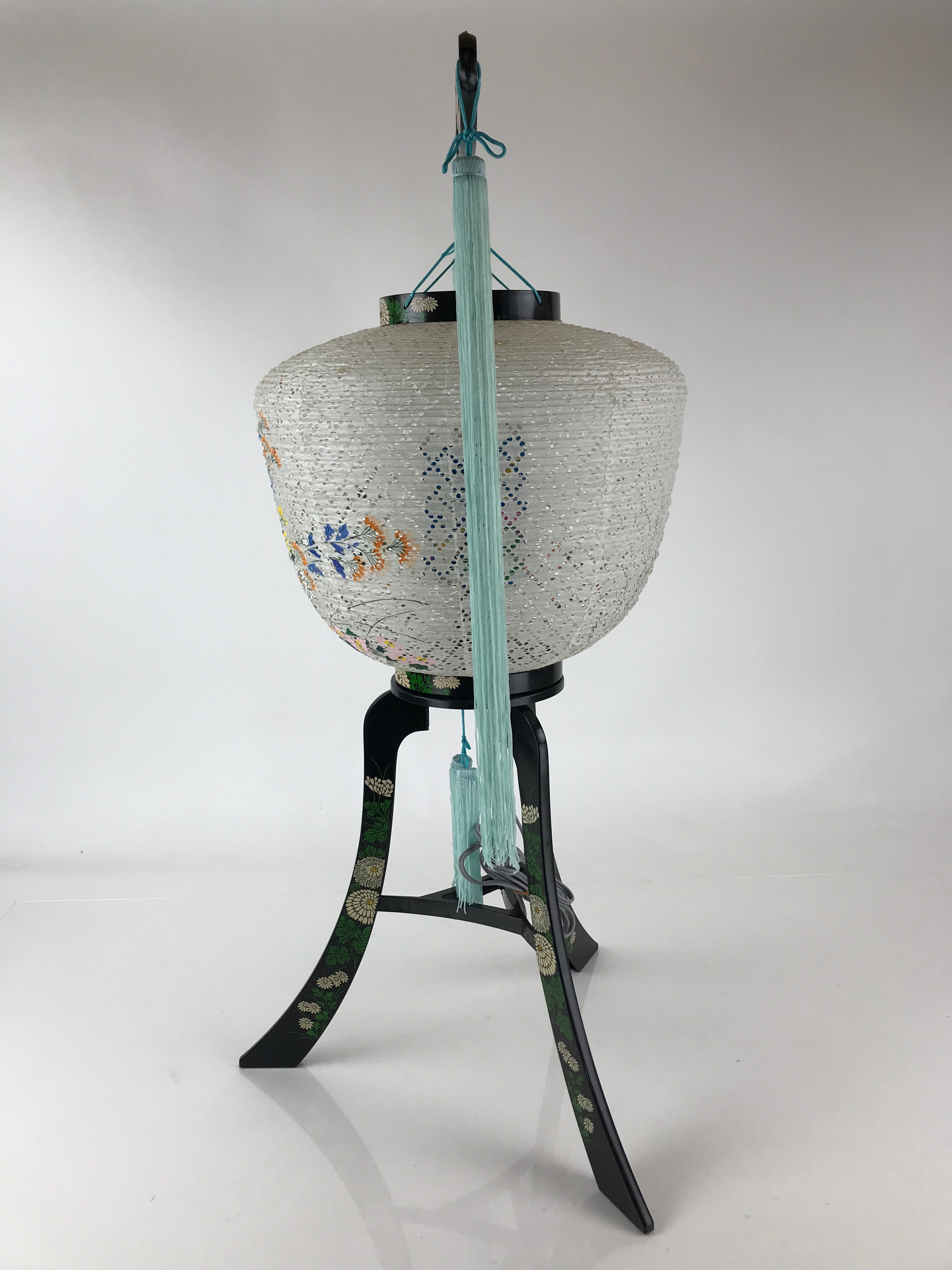 Japanese Electric Ouchi Lantern Vtg 3 Legs Standing Chochin Obon Festival LT57