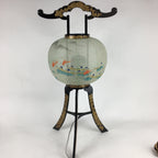 Japanese Electric Paper Lantern Vtg Standing Chochin Obon Festival Fishing LT48