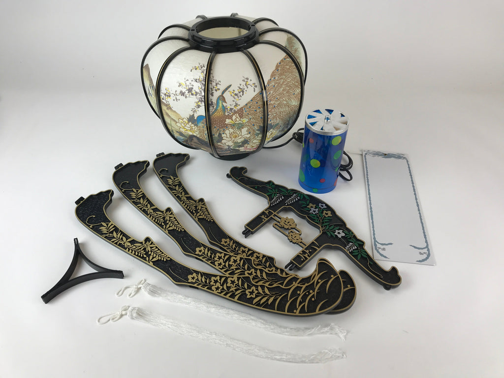 Japanese Electric Paper Lantern Vtg Standing Chochin Obon Festival LT51