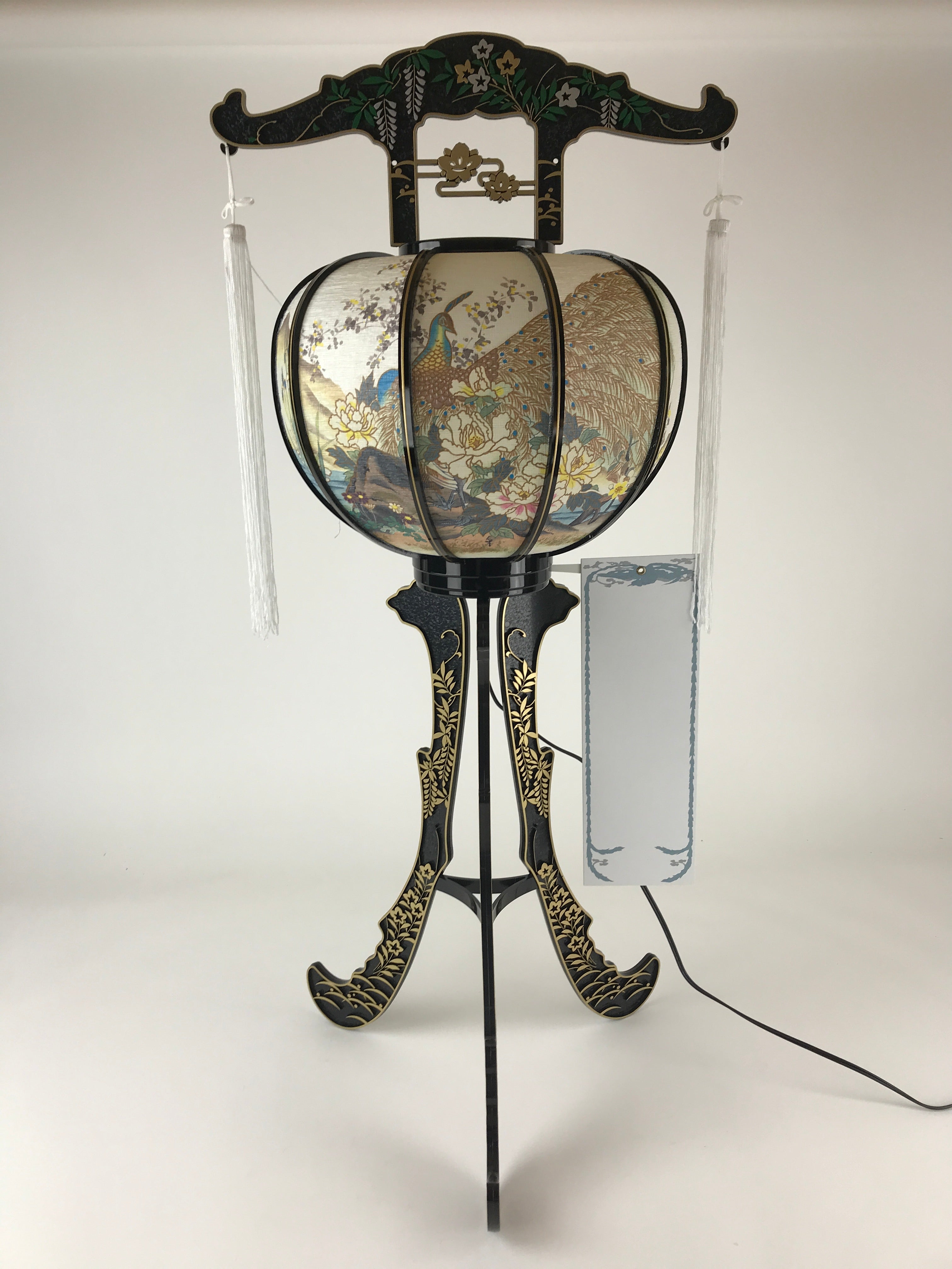 Japanese Electric Paper Lantern Vtg Standing Chochin Obon Festival LT51
