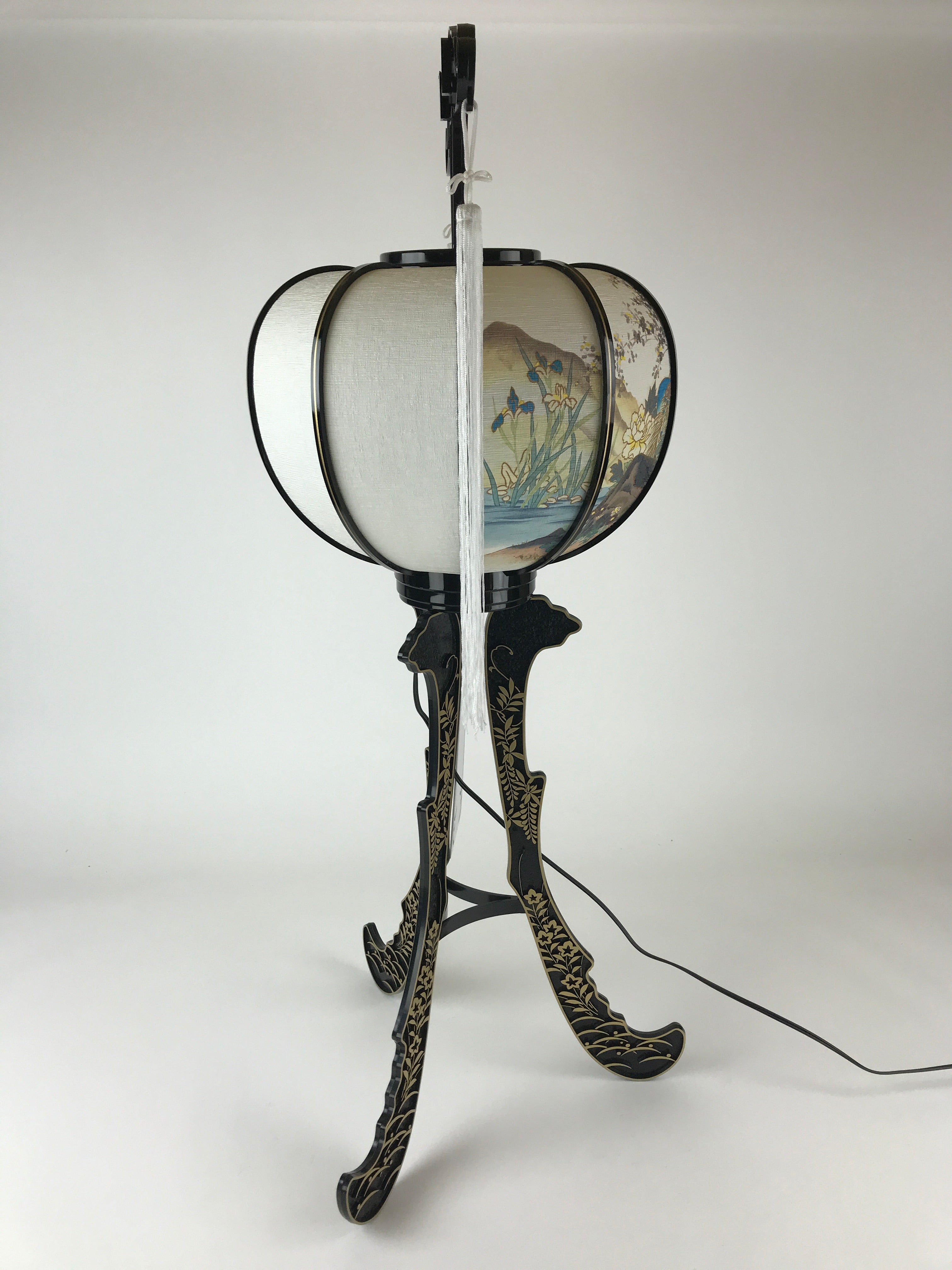 Japanese Electric Paper Lantern Vtg Standing Chochin Obon Festival LT51
