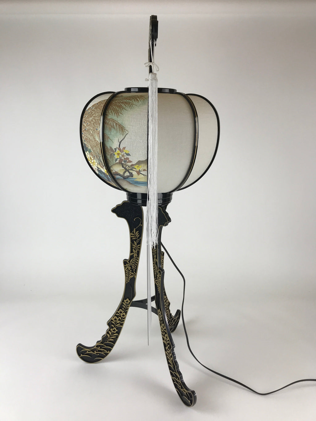 Japanese Electric Paper Lantern Vtg Standing Chochin Obon Festival LT51