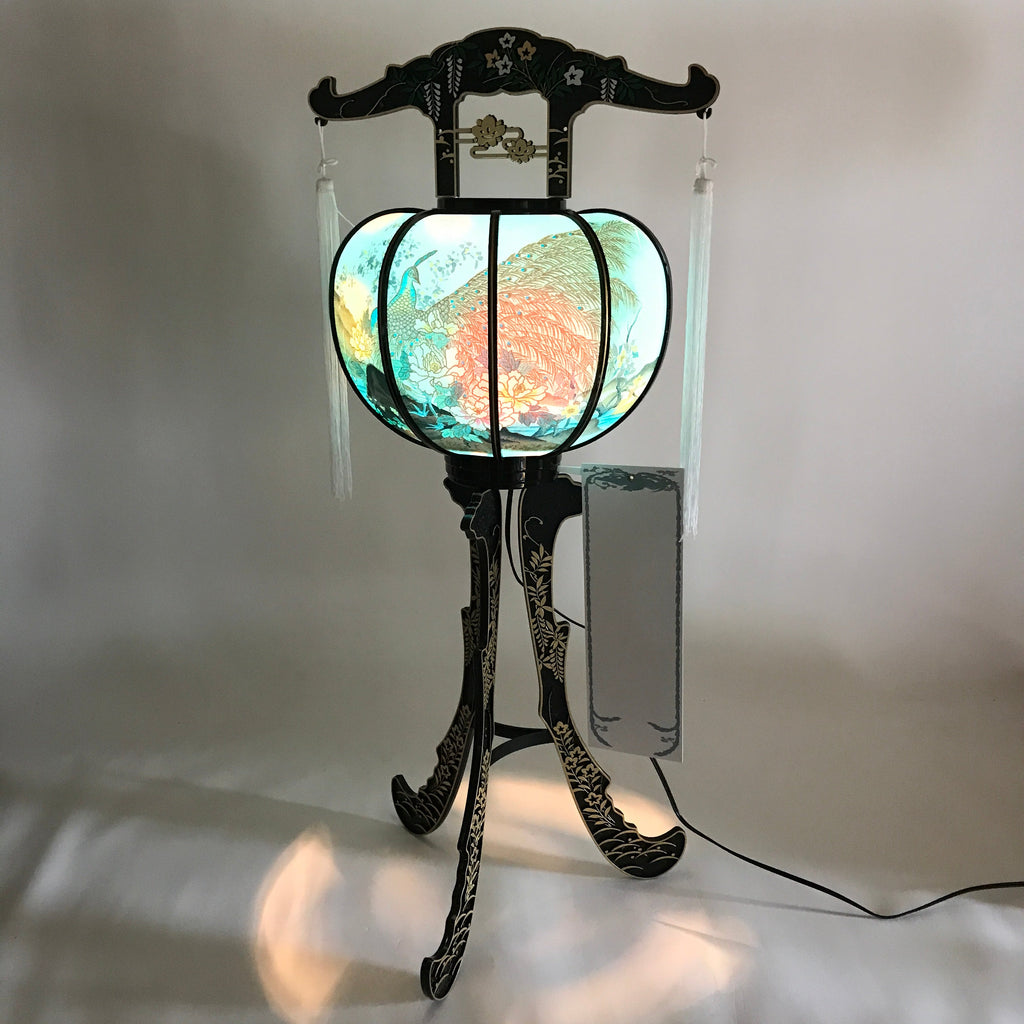 Japanese Electric Paper Lantern Vtg Standing Chochin Obon Festival LT51
